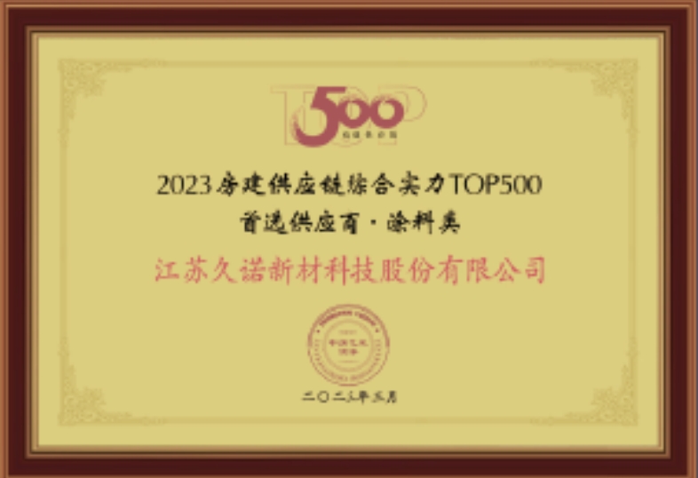 Top 500 Preferred Supplier for 2023 Housing Construction Supply Chain Comprehensive Strength - Coatings